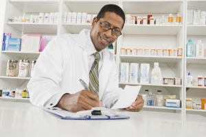 pharmacist taking-down notes